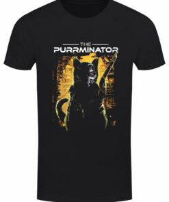 The Purrminator Mens Black T Shirt 1