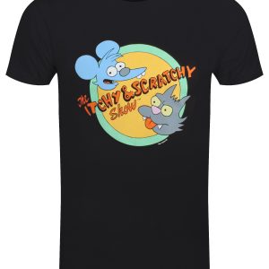 The Simpsons Itchy and Scratchy Men’s Black T-Shirt