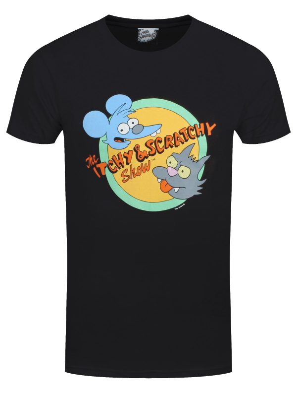 The Simpsons Itchy and Scratchy Men’s Black T-Shirt