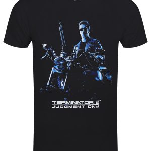 The Terminator Bike Pose Mens Black T Shirt 1