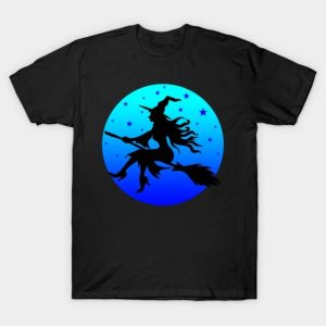 The witch blue moonlight and stars Halloween 2023 T-shirt