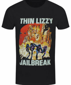 Thin Lizzy Jailbreak Explosion Mens Black T Shirt 1