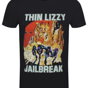 Thin Lizzy Jailbreak Explosion Mens Black T Shirt 1