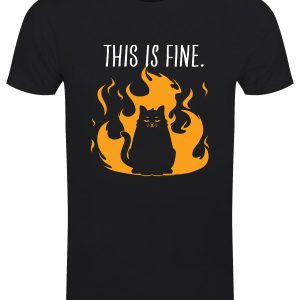 This Is Fine Mens Black T Shirt 1