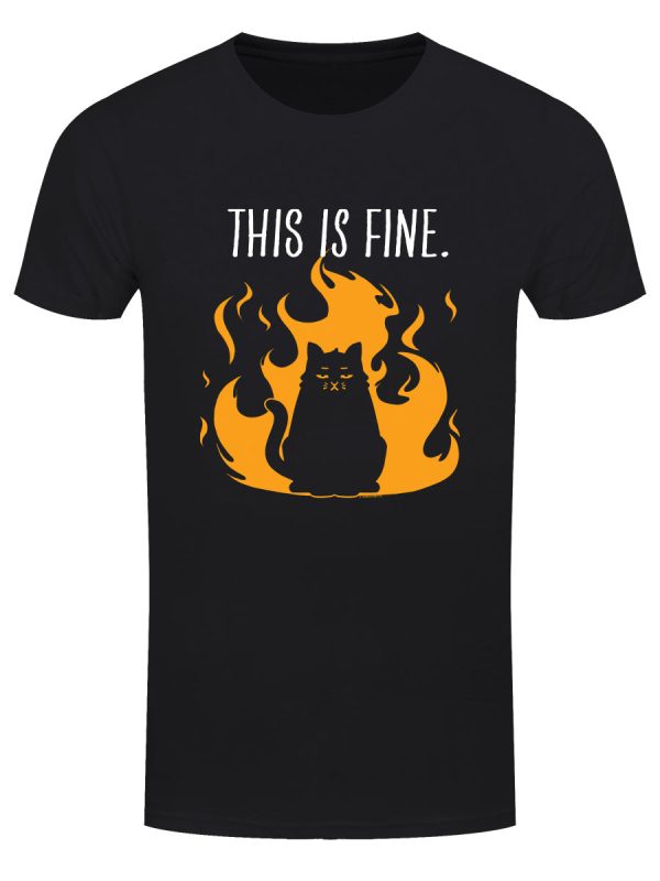 This Is Fine Men’s Black T-Shirt