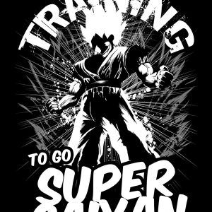 Training To Go Super Saiyan Mens Black T Shirt 3