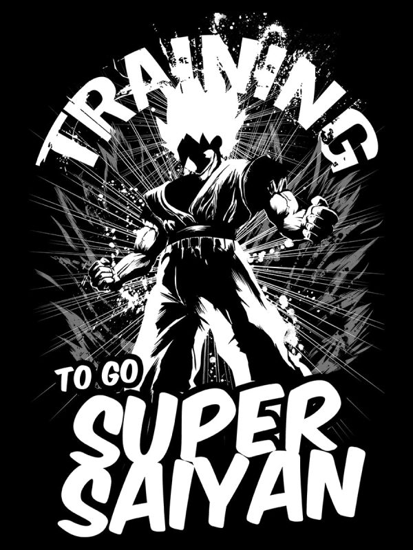 Training To Go Super Saiyan Men’s Black T-Shirt