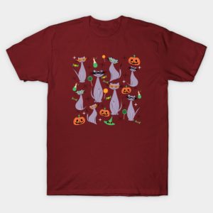 Trick Or Treat Masquerade Cats Halloween T-Shirt