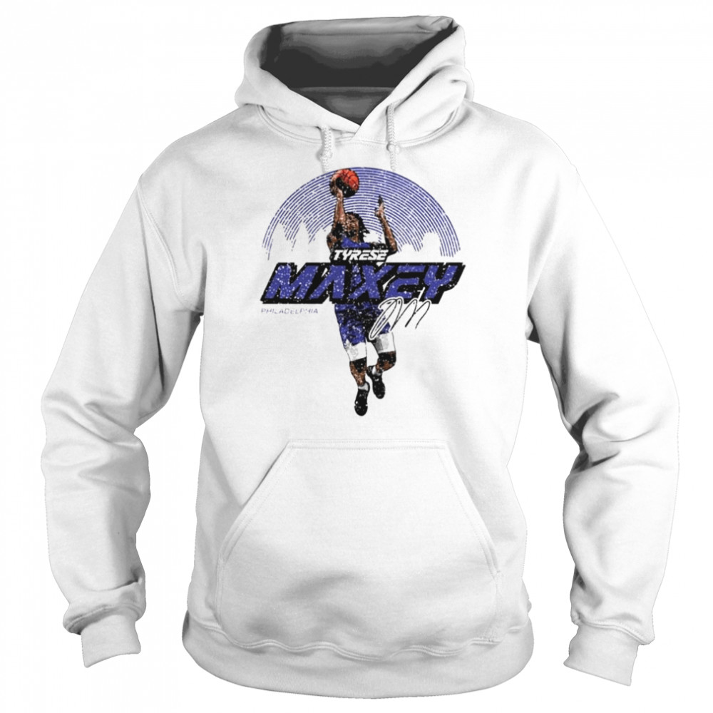 Philadelphia 76ers Tyrese Maxey skyline signature shirt, hoodie, sweater  and v-neck t-shirt