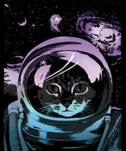 Unorthodox Collective Space Kitten Mens Black T Shirt 3