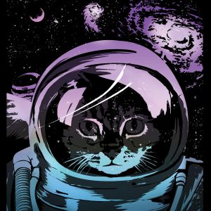 Unorthodox Collective Space Kitten Mens Black T Shirt 3