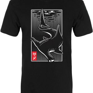 Unorthodox Oriental Shark Mens Premium Black T Shirt 1