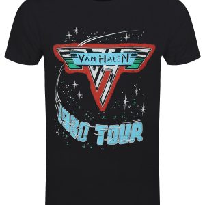 Van Halen 1980 Tour Men’s Black T-Shirt