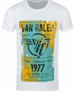 Van Halen Pasadena 77 Mens White T Shirt 1