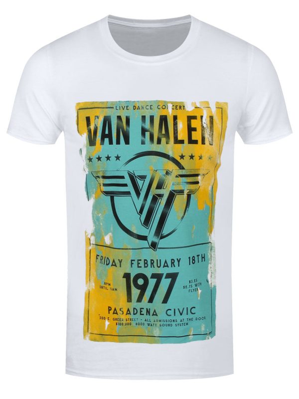 Van Halen Pasadena ’77 Men’s White T-Shirt