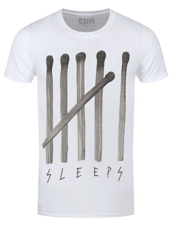 While She Sleeps Matches Men’s White T-Shirt