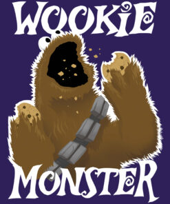Wookie Monster Mens Purple T Shirt 3