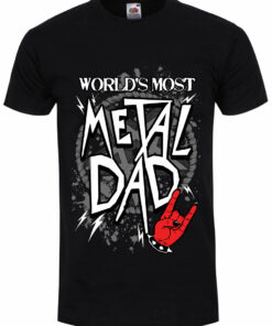 Worlds Most Metal Dad Mens Black T Shirt 1