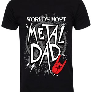 Worlds Most Metal Dad Mens Black T Shirt 1