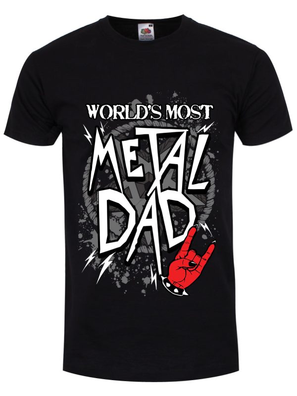 World’s Most Metal Dad Men’s Black T-Shirt