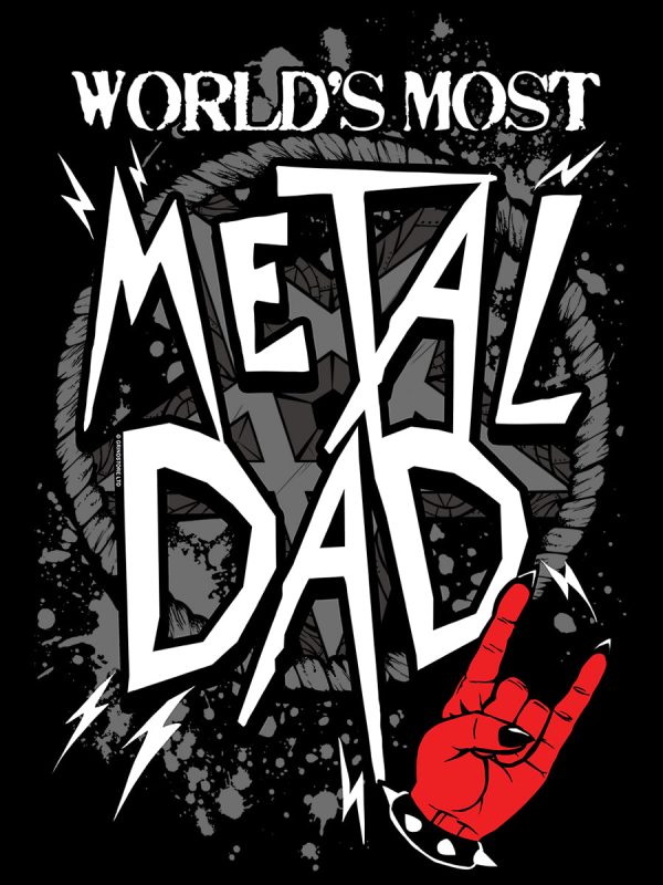 World’s Most Metal Dad Men’s Black T-Shirt