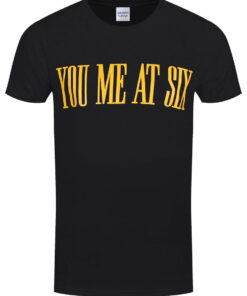 You Me At Six Yellow Text Mens Black T Shirt 1