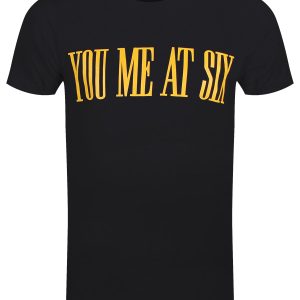 You Me At Six Yellow Text Mens Black T Shirt 1