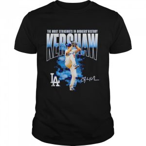 los Angeles Dodgers Clayton Kershaw the most strikeouts in Dodgers history signature shirt