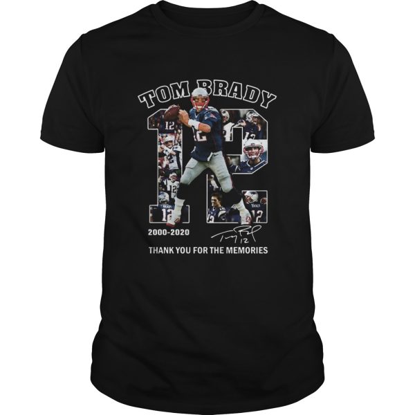 12 Tom Brady Thank You For The Memories 2000 2020 shirt