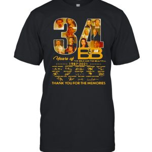 34 Years Of The Bold And The Beautiful 1987 2021 Signatures Thank You For The Memories T-shirt