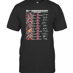 45Th Anniversary 1976 2020 Buccaneers Signatures T-Shirt