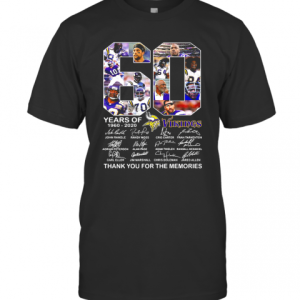 60 Years Of Minnesota Vikings 1960 2020 Signatures T-Shirt