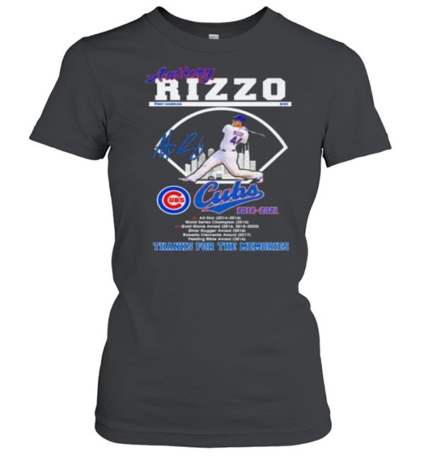 Anthony rizzo cubs thanks for the memories signature shirt