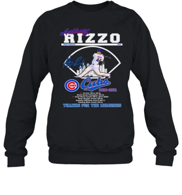 Anthony rizzo cubs thanks for the memories signature shirt