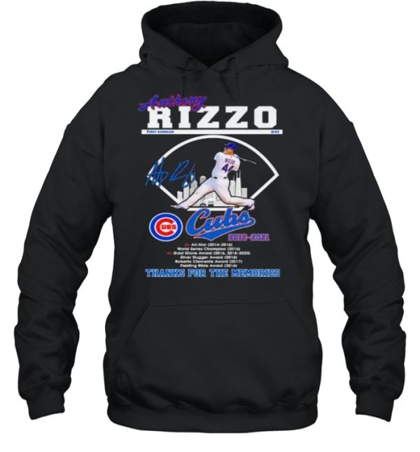 Anthony rizzo cubs thanks for the memories signature shirt