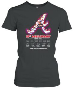 Atlanta Braves 55th Anniversary 1966 2021 Signatures Thank You For The Memories Shirt 2