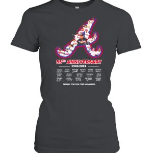 Atlanta Braves 55th Anniversary 1966 2021 Signatures Thank You For The Memories Shirt