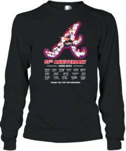 Atlanta Braves 55th Anniversary 1966 2021 Signatures Thank You For The Memories Shirt 3