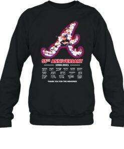 Atlanta Braves 55th Anniversary 1966 2021 Signatures Thank You For The Memories Shirt 4