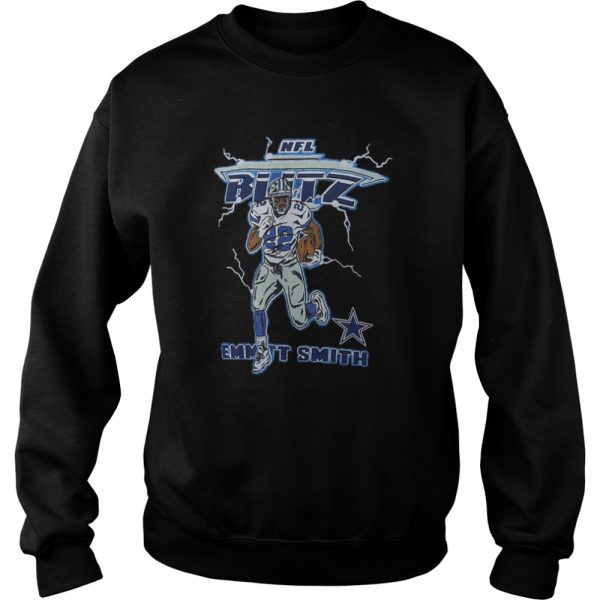 Awesome emmitt Smith Dallas Cowboys Blitz Retired Player Tri-Blend T-Shirt