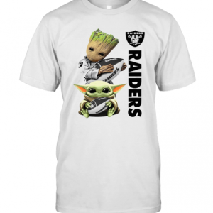 Baby Groot Ansda Hug Oakland Raiders T-Shirt