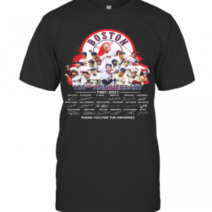 Boston Red Sox 120Th Anniversary Thank You For The Memories Signatures T-Shirt