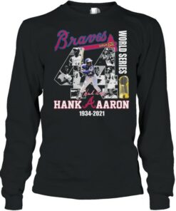 Braves World Series Hank Aaron 1934 2021 Thank You For The Memories Signature Shirt 3