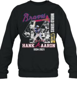 Braves World Series Hank Aaron 1934 2021 Thank You For The Memories Signature Shirt 4