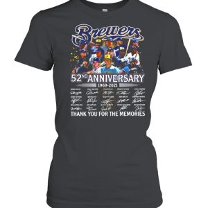 Brewer Baseball Team 52nd Anniversary 1969 2021 Signatures Thank You For The Memories shirt