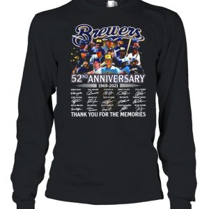 Brewer Baseball Team 52nd Anniversary 1969 2021 Signatures Thank You For The Memories shirt 3