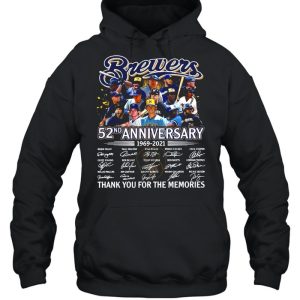 Brewer Baseball Team 52nd Anniversary 1969 2021 Signatures Thank You For The Memories shirt 5