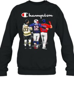 Champion Zdeno Chara Tom Brady vs Dustin Pedroia Mvp signatures shirt 3 Champion Zdeno Chara Tom Brady vs Dustin Pedroia Mvp signatures shirt 4