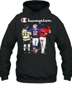 Champion Zdeno Chara Tom Brady vs Dustin Pedroia Mvp signatures shirt 4 Champion Zdeno Chara Tom Brady vs Dustin Pedroia Mvp signatures shirt 5