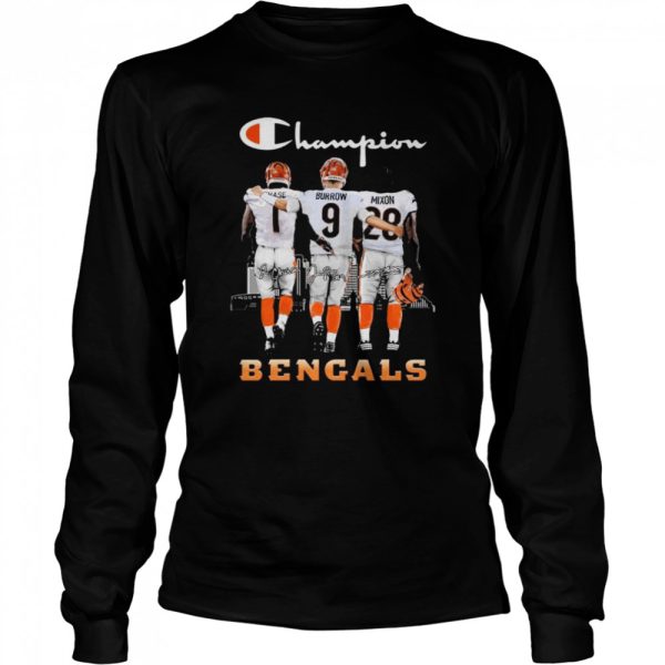 Champions Chase and Burrow and Mixon Cincinnati Bengals Signatures Shirt